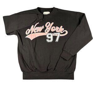 New Boundaries S 4-6 Black New York 97 Sweatshirt Pullover Long Sleeve Crew Neck